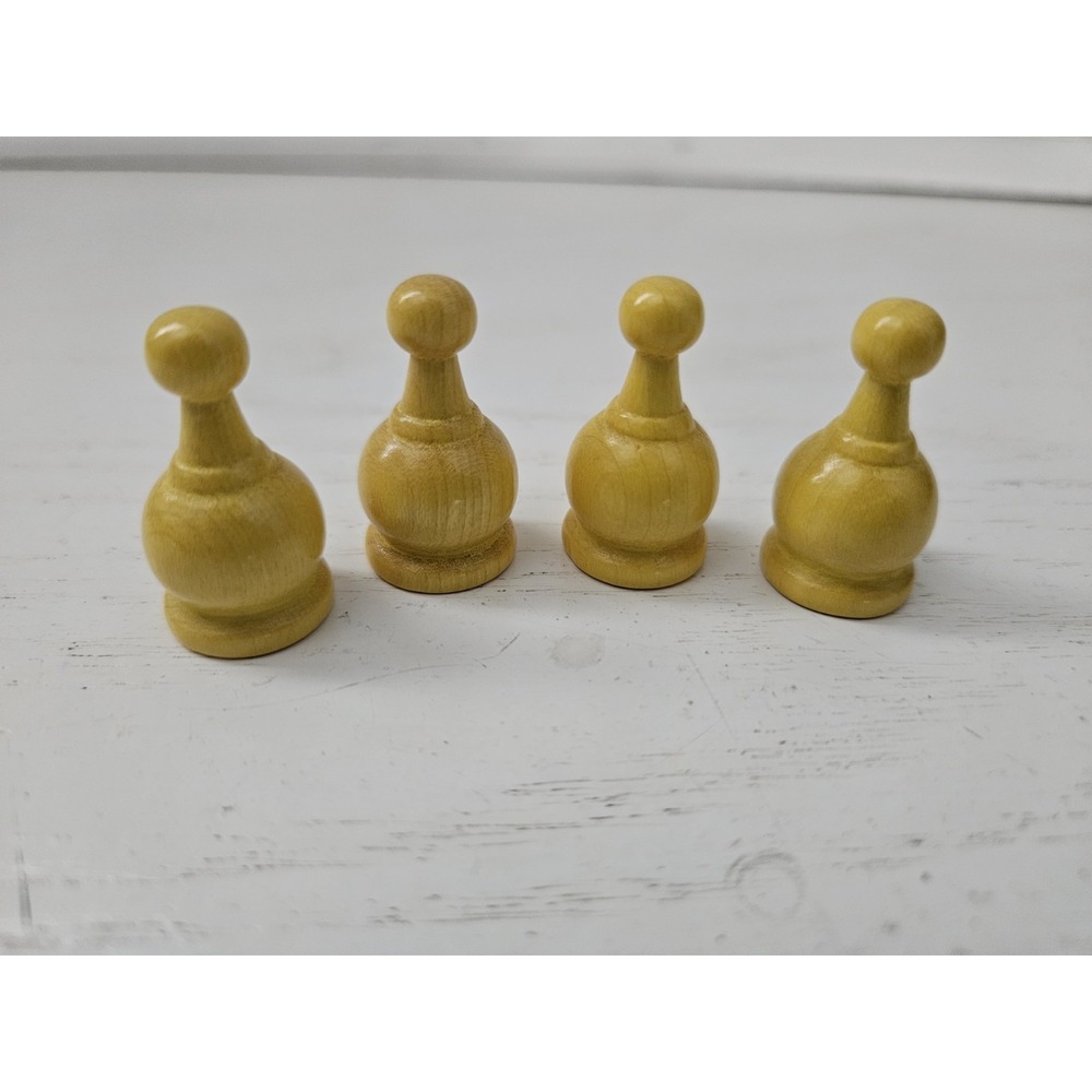 Vintage 1964 Parcheesi‎ Gold Seal Edition Replacement Parts YELLOW Wood Pieces 4